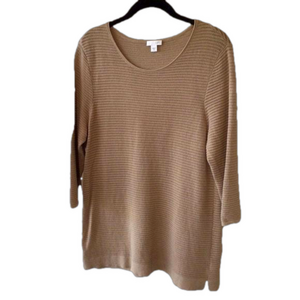 J. Jill Cotton Blend Open Knit Top M